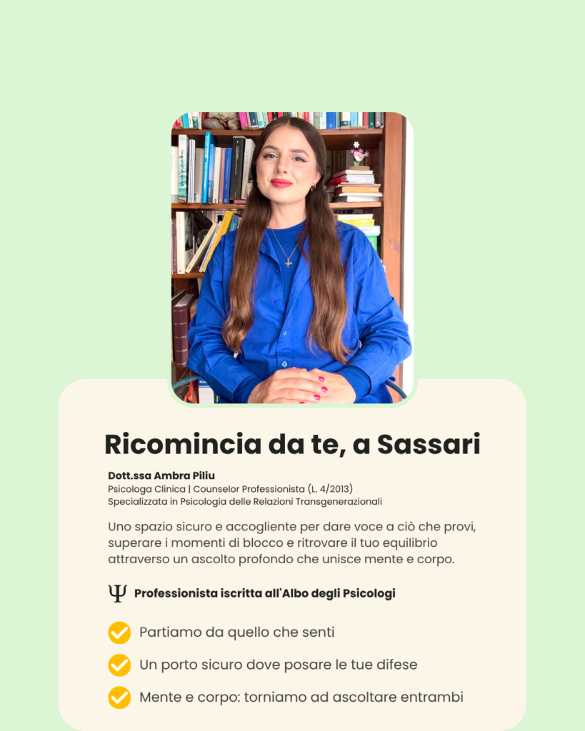 La Dott.ssa Ambra Piliu, psicologa clinica e counselor a Sassari